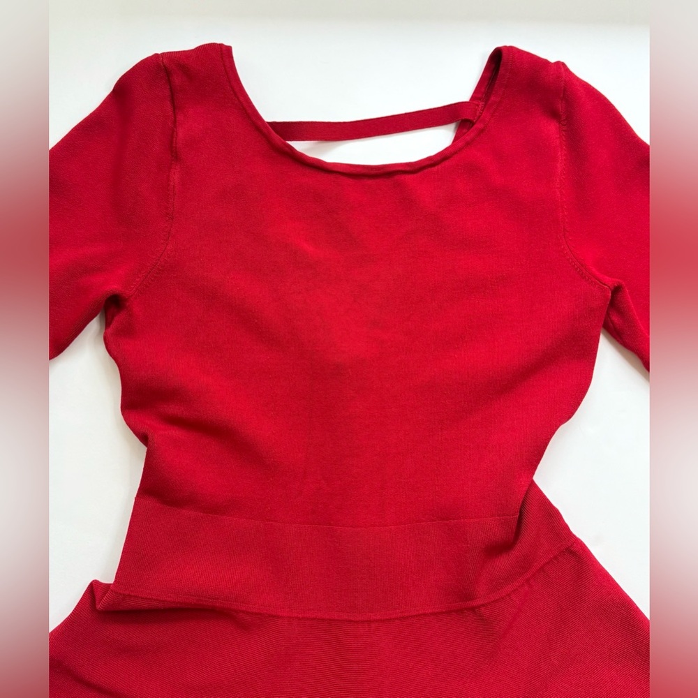 Guess Fit and Flare Dress Red 3/4 Sleeve Size M - Picture 3 of 16